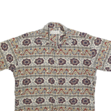 CROSSINGS Mens Beige Pattern Cotton Blend Short Sleeve Shirt M Summer Casual