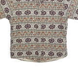CROSSINGS Mens Beige Pattern Cotton Blend Short Sleeve Shirt M Summer Casual