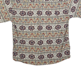 CROSSINGS Mens Beige Pattern Cotton Blend Short Sleeve Shirt M Summer Casual