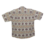 CROSSINGS Mens Beige Pattern Cotton Blend Short Sleeve Shirt M Summer Casual