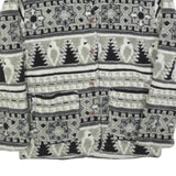 SCHILD Womens Grey & Black Patterned Zip Jacket S Polyester Casual Warm