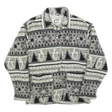 SCHILD Womens Grey & Black Patterned Zip Jacket S Polyester Casual Warm