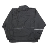 NIKE Womens Black Jacket M Polyester Blend Zip Plain Reflective Stripe
