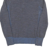 PATAGONIA Womens Grey & Blue Plain Wool Pullover Jumper Half Zip M Comfortable