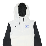 NIKE Mens White & Black Track Field Zip Jacket M Polyester Blend Hooded