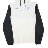 NIKE Mens White & Black Track Field Zip Jacket M Polyester Blend Hooded