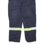 CARHARTT Mens Cotton Blend Navy Blue Reflective Regular Straight Trousers W38