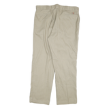 DICKIES Mens Cotton Blend Beige Regular Fit Straight Leg Trousers W40 L32