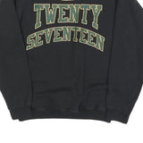 HANES Mens Black Seniors & Green Print Crew Neck Sweatshirt S Cotton Blend