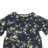 WEEKEND MAX MARA Mens Navy Floral Printed Blouse Short Sleeve Round Neck M