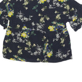 WEEKEND MAX MARA Mens Navy Floral Printed Blouse Short Sleeve Round Neck M