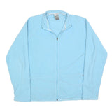 NIKE Womens Light Blue Zip Jacket L Polyester Plain Lightweight Activewear