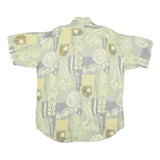 CLASSIC LINE Mens Green & Grey Abstract Rayon Short Sleeve Shirt L Summer Casual