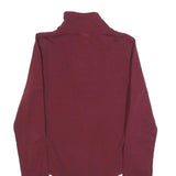 ELLESSE Womens Maroon Playsuit Plain Cotton Blend UK 10 Long Sleeve Zip Bodysuit