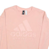 ADIDAS Womens Pink Sweatshirt Crew Neck S Cotton Blend Pullover Logo