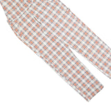 LMV Womens Cream & Orange Check Cotton Blend Dungarees Slim S W30 L30