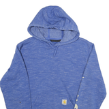 CARHARTT Mens Blue Pullover S Cotton Blend Logo Hoodie Casual Streetwear