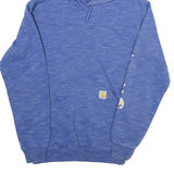 CARHARTT Mens Blue Pullover S Cotton Blend Logo Hoodie Casual Streetwear