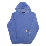 CARHARTT Mens Blue Pullover S Cotton Blend Logo Hoodie Casual Streetwear