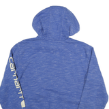 CARHARTT Mens Blue Pullover S Cotton Blend Logo Hoodie Casual Streetwear
