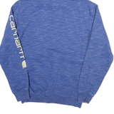 CARHARTT Mens Blue Pullover S Cotton Blend Logo Hoodie Casual Streetwear