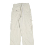 BERSHKA Womens Cotton Blend Relaxed Cargo Trousers Beige W25 L32 Casual Utility