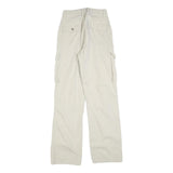 BERSHKA Womens Cotton Blend Relaxed Cargo Trousers Beige W25 L32 Casual Utility