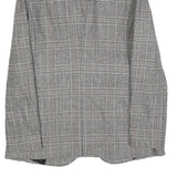 ZARA BASIC Womens Grey Check Blazer Jacket S Woven Classic Button Closure
