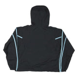 ADIDAS Womens Black & Light Blue Track Jacket XL Polyester Blend Zip Hooded