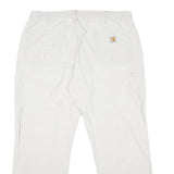 CARHARTT Mens Cotton Blend White Workwear Regular Straight Trousers W36 L28