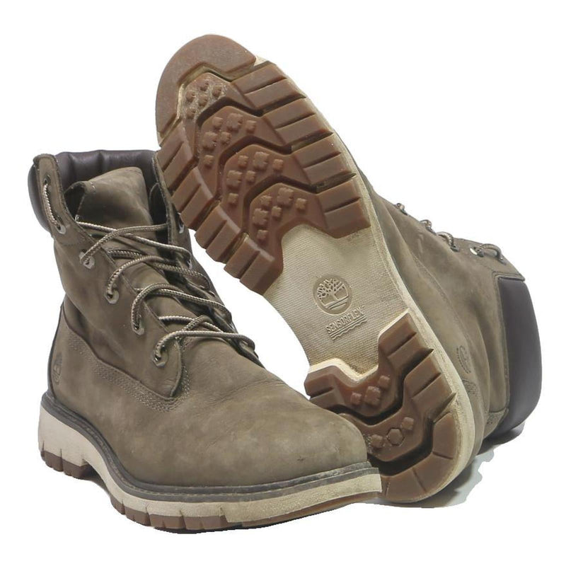 TIMBERLAND Mens Ankle Boots Brown Leather UK 7.5 Durable Outdoor Casual Footwear