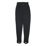 Womens Black Polyester Blend Regular Fit Straight Leg Trousers W26 L32
