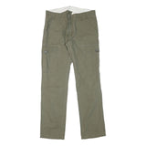 LEVI'S Mens Cotton Blend Green Regular Straight Trousers W33 L32 Casual Zip