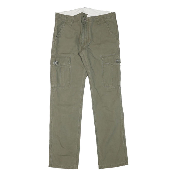 LEVI'S Mens Cotton Blend Green Regular Straight Trousers W33 L32 Casual Zip