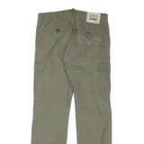 LEVI'S Mens Cotton Blend Green Regular Straight Trousers W33 L32 Casual Zip