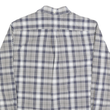 TOMMY HILFIGER Mens Beige & Blue Classic Fit L Plaid Cotton Blend Shirt Long