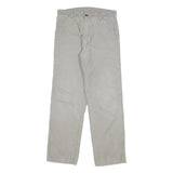 CARHARTT Mens Regular Beige Cotton Blend Zip Trousers W32 L32 Workwear Casual