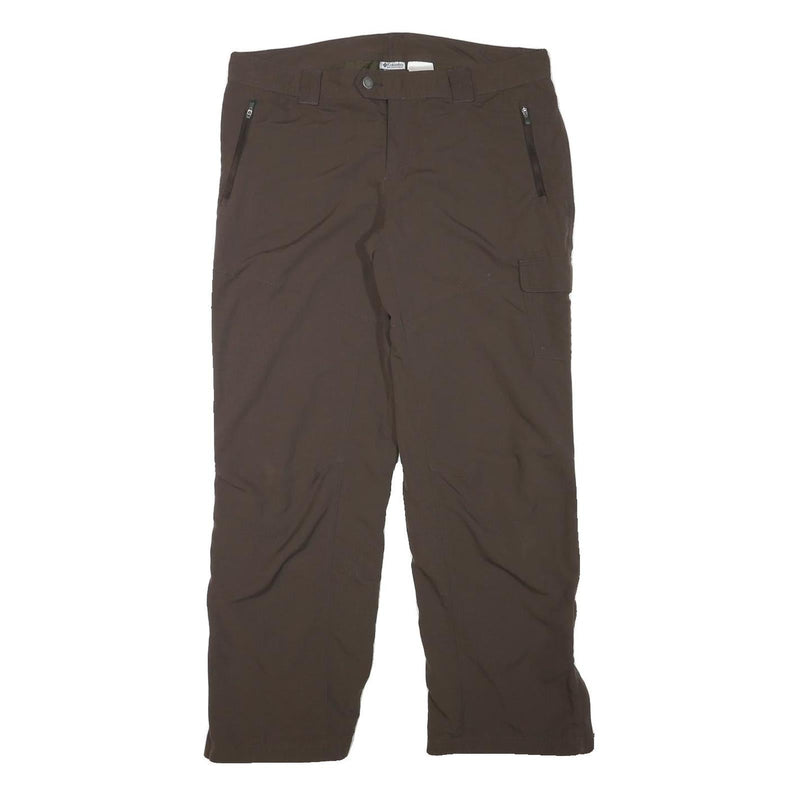 COLUMBIA Lined Mens Brown Polyester Blend Relaxed Straight Trousers W36 L30