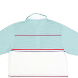 PAOLO CONILI Mens White & Green Striped Short Sleeve Polo Shirt L Cotton Blend