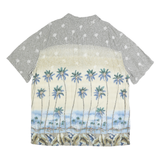 ISLAND SHORES Mens Grey & Cream Palm Trees Rayon Shirt 2XL Hawaiian Holiday