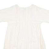 GAP Womens White Shift Cotton Blend Dress UK 10 Stripe Hem Casual