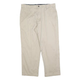 DOCKERS Mens Cotton Blend Beige Relaxed Straight Trousers W36 L27 Casual