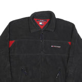 TOMMY HILFIGER Mens Black & Red Zip Jacket L Polyester Casual