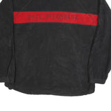 TOMMY HILFIGER Mens Black & Red Zip Jacket L Polyester Casual