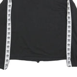 ADIDAS Womens Black & White Logo Tape 1/4 Zip Sweatshirt UK 10 Sportswear