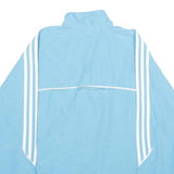 ADIDAS Womens Blue Sports Track Jacket UK 14 Polyester Zip Athletic Fit