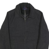 TOMMY HILFIGER Mens Black Wool Blend Jacket S Zip Up Classic Outerwear