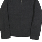 TOMMY HILFIGER Mens Black Wool Blend Jacket S Zip Up Classic Outerwear