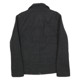 TOMMY HILFIGER Mens Black Wool Blend Jacket S Zip Up Classic Outerwear