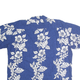 PINEAPPLE CONNECTION Mens Blue & Grey Hawaiian Shirt M Cotton Blend Casual